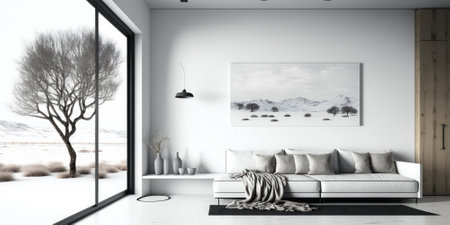 luxurious interior elegant design in modern house. superlative generative AI image.の素材