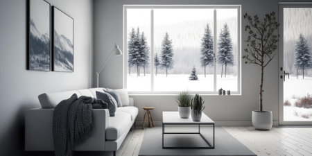 luxurious interior elegant design in modern house. superlative generative AI image.の素材