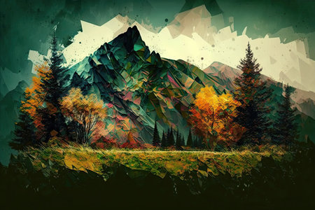 Splash of earth tone color forming the abstract shape. Generative AI AIG15.の素材