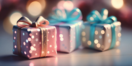 well wrapped gift box from shopping for new year present celebrationの素材