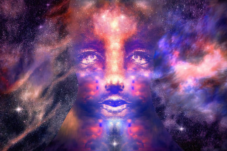 Divine Entity Created with Galaxy Heaven Architecture Heaven. Glorious Generative AI.の素材