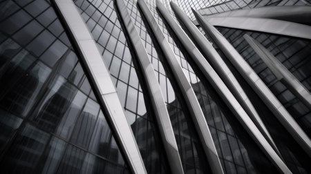 Modern abstract architecture background. Generative AI AIG20.の素材