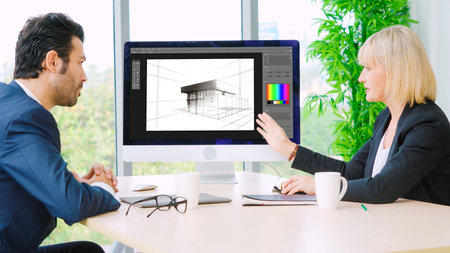 Architectural design modish software application for architect business and professional designerの写真素材
