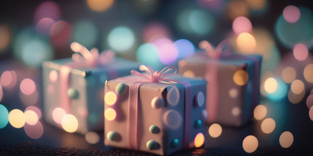 well wrapped gift box from shopping for new year present celebrationの素材