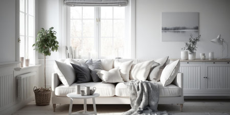 luxurious interior elegant design in modern house. superlative generative AI image.の素材