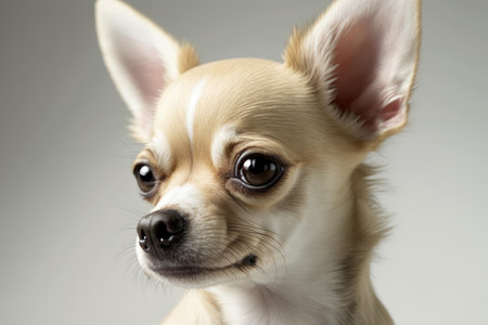Close up of Chihuahua dog with white background very high quality. Generative AI AIG16の素材