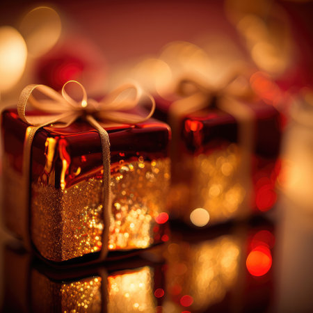 well wrapped gift box from shopping for new year present celebrationの素材