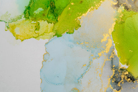 Original artwork photo of marble ink abstract art. High resolution photograph from exemplary original painting. Abstract painting was painted on HQ paper texture to create smooth marbling pattern.の写真素材