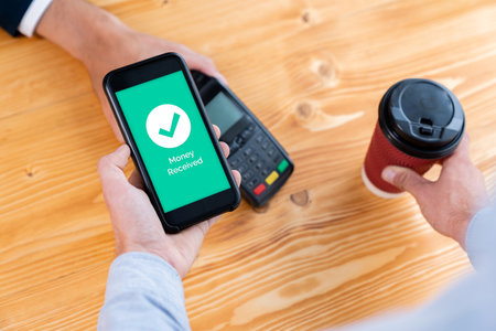 Fast and secure transactions using QR code technology on mobile banking app, enabling seamless cashless payments via barcode scanning for modern shopping lifestyle with smartphone application. Entityの写真素材