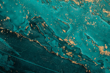 Original artwork photo of marble ink abstract art. High resolution photograph from exemplary original painting. Abstract painting was painted on HQ paper texture to create smooth marbling pattern.の写真素材
