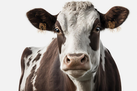 Close up of cattle with white background very high quality. Generative AI AIG16の素材