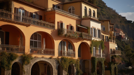 Home architecture design in Contemporary Style with Angular roof constructed by Steel and Glass material. Contemporary style. Generative AI AIG25 .の素材