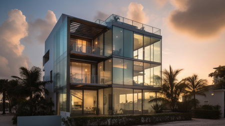 Home architecture design in Farmhouse Style with Wrap-around porch constructed by Wood and Stone material. American Farmhouse style. Generative AI AIG25 .の素材