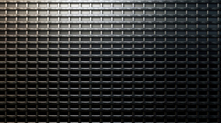 Background with dark color metallic grid texture. Generative AI AIG21.の素材
