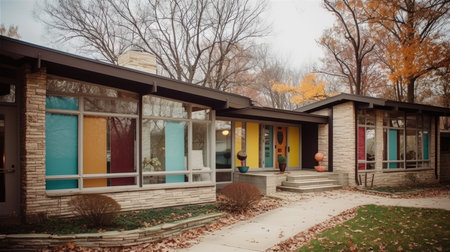 Home architecture design in Spanish Colonial Style with Courtyard constructed by Stucco and Tile roof material. Spanish Colonial Revival style. Generative AI AIG25 .の素材