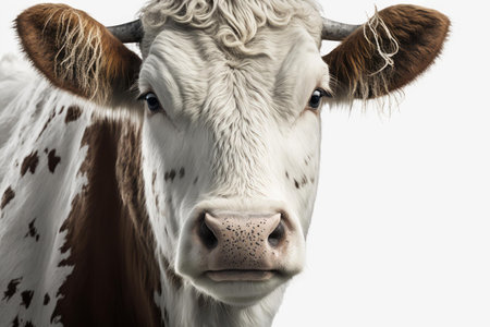 Close up of cattle with white background very high quality. Generative AI AIG16の素材