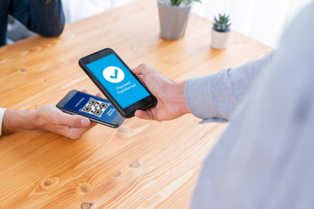 Fast and secure transactions using QR code technology on mobile banking app, enabling seamless...