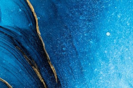 Original artwork photo of marble ink abstract art. High resolution photograph from exemplary original painting. Abstract painting was painted on HQ paper texture to create smooth marbling pattern.の写真素材