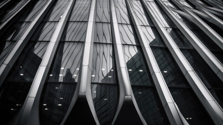 Modern abstract architecture background. Generative AI AIG20.の素材