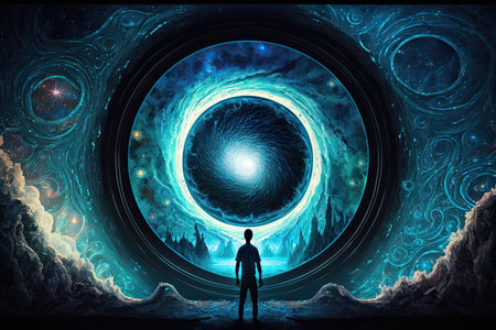 The midjourney multiverse started as an experiment cosmic mysterious. Generative AI AIG15.の素材