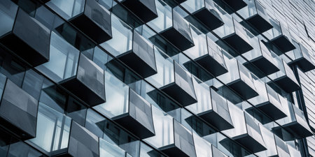 Close up of building exterior design. Generative AI AIG20.の素材