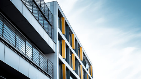 Modern building architecture, blue sky. Generative AI AIG20.の素材