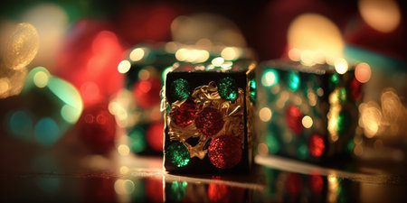 well wrapped gift box from shopping for new year present celebrationの素材