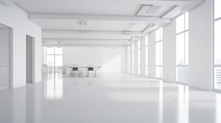 White empty space in office business interior professional bright. Generative AI AIG18.の素材
