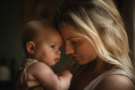 The strength and beauty of scandinavian motherhood in a single image. Generative AI AIG18.の素材