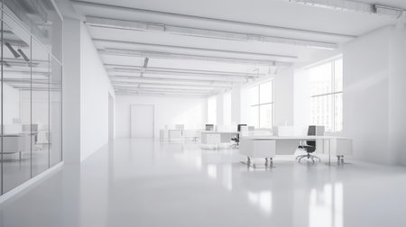 White empty space in office business interior professional bright. Generative AI AIG18.の素材