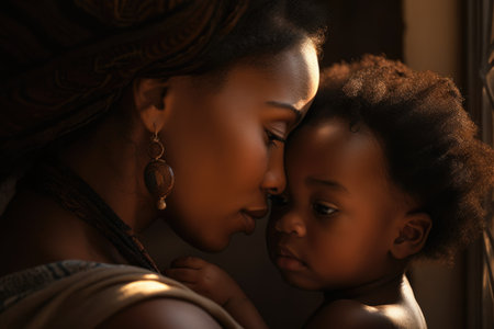 The strength and beauty of african-american motherhood in a single image. Generative AI AIG18.の素材