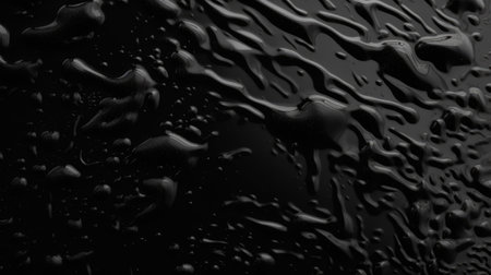 Black background with water drop texture. Generative AI AIG21.の素材
