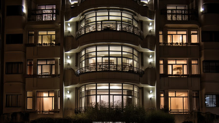 Home architecture design in Contemporary Style with Rooftop deck constructed by Steel, Glass, and Concrete material. Sustainable architecture. Generative AI AIG25 .の素材