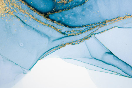 Original artwork photo of marble ink abstract art. High resolution photograph from exemplary original painting. Abstract painting was painted on HQ paper texture to create smooth marbling pattern.の写真素材