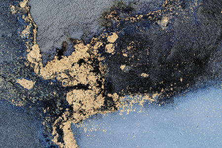 Original artwork photo of marble ink abstract art. High resolution photograph from exemplary original painting. Abstract painting was painted on HQ paper texture to create smooth marbling pattern.の写真素材