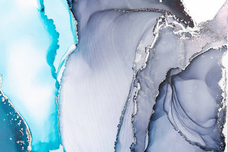 Marble ink abstract art from meticulous original painting abstract background . Painting was painted...