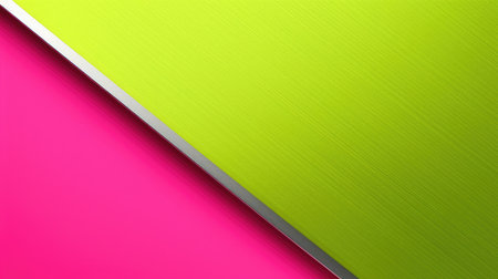The abstract background of metal texture with empty space in bright lime green and hot pink colors. 3D illustration of exuberant.の写真素材