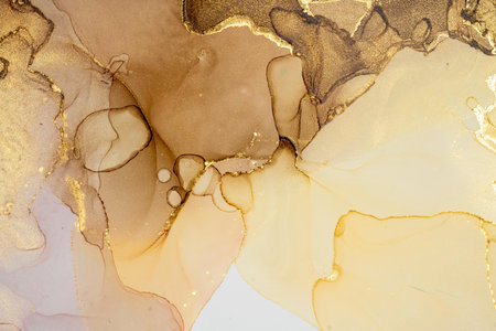 Original artwork photo of marble ink abstract art. High resolution photograph from exemplary original painting. Abstract painting was painted on HQ paper texture to create smooth marbling pattern.の写真素材