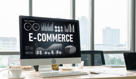 E-commerce data software provide modish dashboard for sale analysis to the online retail businessの写真素材