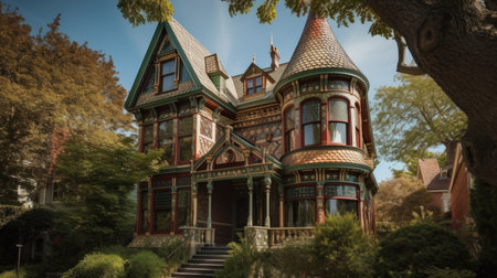 Home architecture design in Ranch Style with Swimming pool constructed by Stucco and brick material. Californian casual. Generative AI AIG25 .の素材