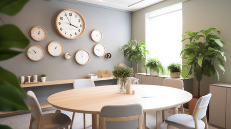 Inspiring office interior design Scandinavian style Conference Room featuring Natural elements architecture. Generative AI AIG 31.の素材