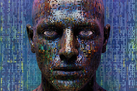 A computer running code appearing like as an image. Generative AI AIG27.の素材