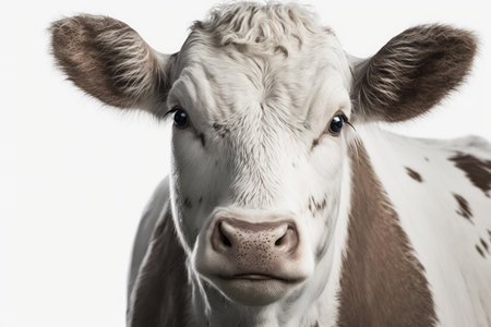 Close up of cattle with white background very high quality. Generative AI AIG16の素材