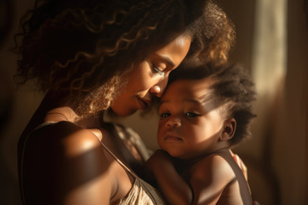The strength and beauty of african-american motherhood in a single image. Generative AI AIG18.の素材