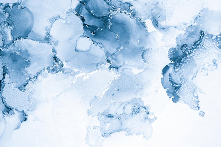 Original artwork photo of marble ink abstract art. High resolution photograph from exemplary original painting. Abstract painting was painted on HQ paper texture to create smooth marbling pattern.の写真素材