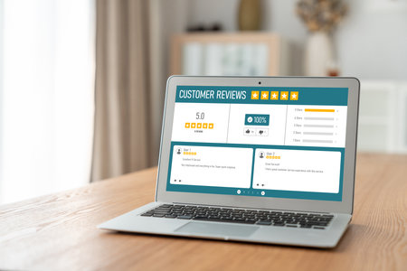 Customer experience and review analysis by modish computer software for corporate businessの写真素材