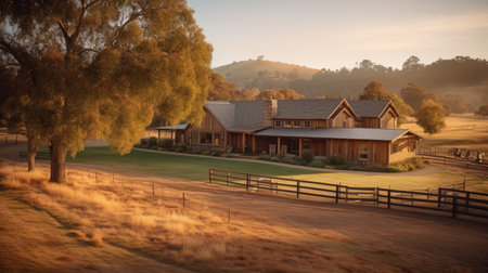 Home architecture design in Mediterranean Style with Courtyard constructed by Stucco and tile material. Old world design with Spanish influence. Generative AI AIG25 .の素材
