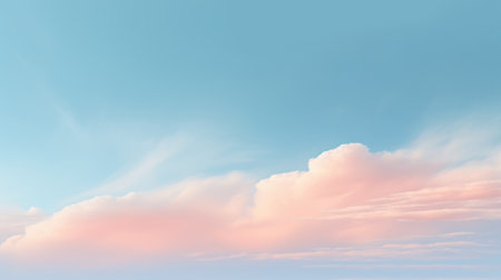 Beautiful sky on colorful gentle light day background. Sunny and fluffy clouds with pastel tone and...