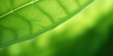 The close-up of leaf texture in green abstract nature background with a soft focus. Exuberant image.