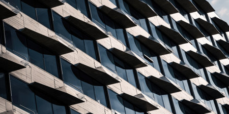 Close up of building exterior design. Generative AI AIG20.の素材